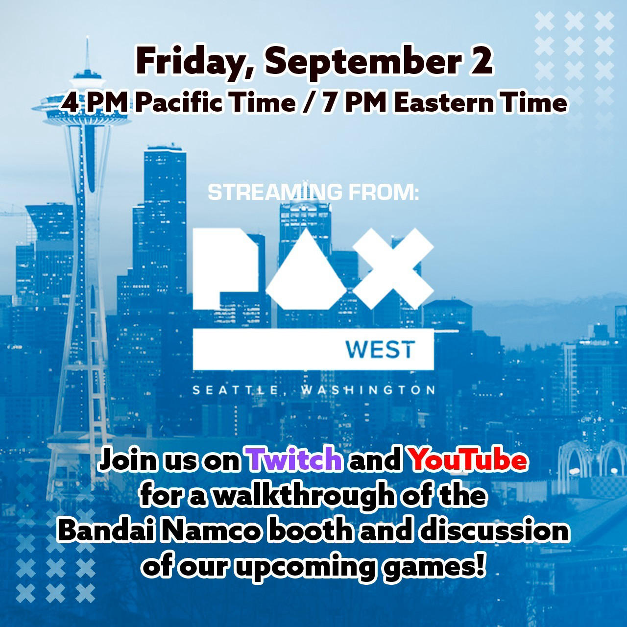 Bandai Namco Entertainment - In one hour, visit the Bandai Namco PAX West 2022 booth from the comfor