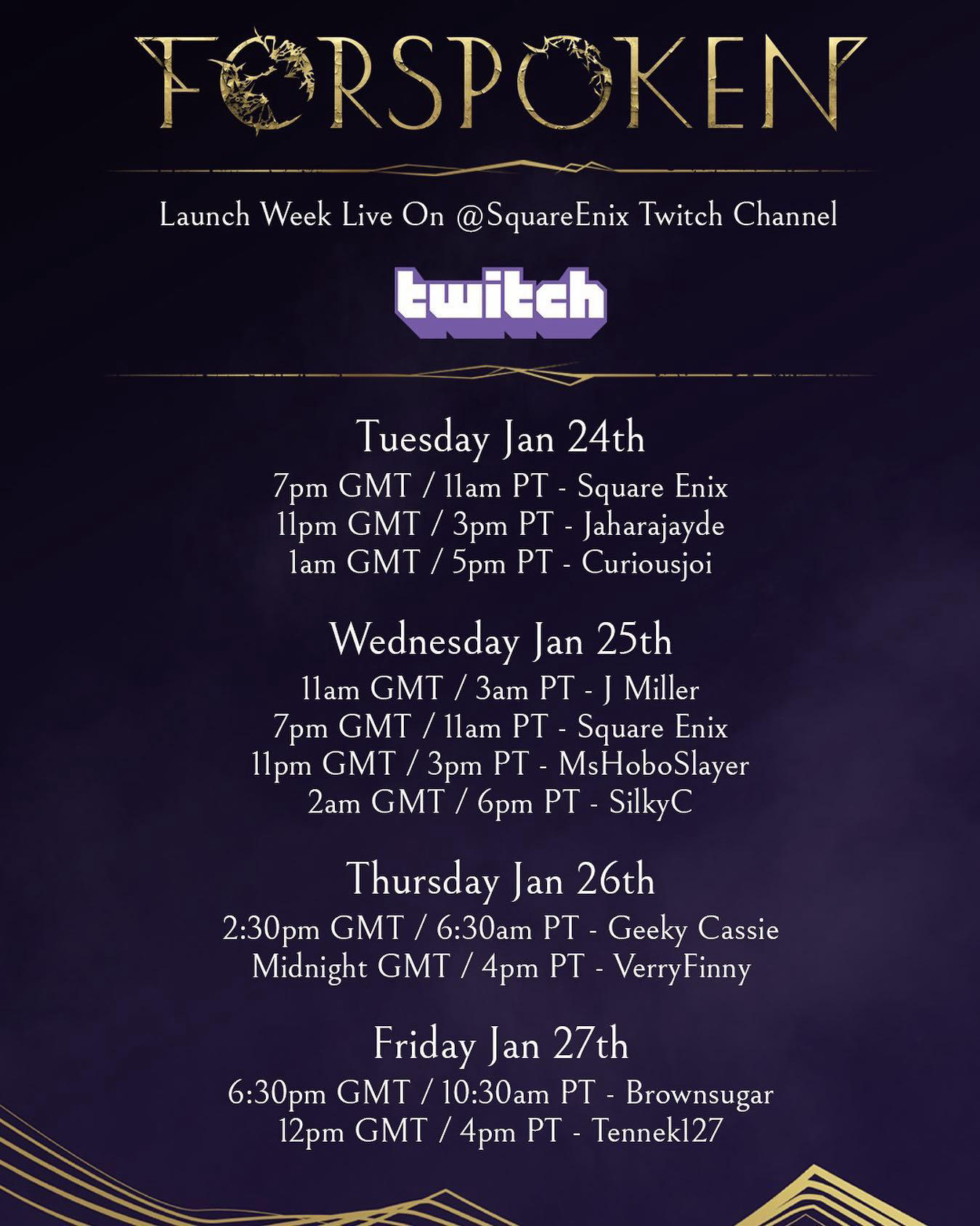 #forspoken live all week on our #SquareEnix #twitch channel