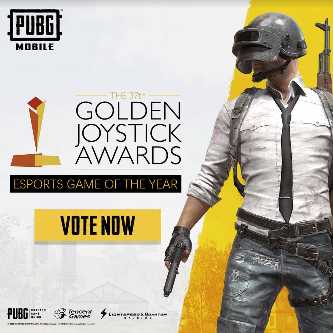Tencent Games - Golden Joystick Awards has nominated #pubgmobile as the only esports mobile game of