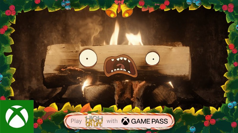 The high On Life Holiday Yule Log From Xbox Game Pass