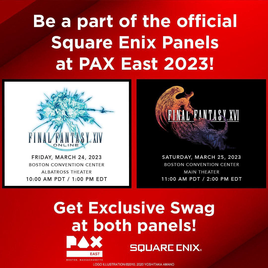 We hope you'll join us at #PAXEast for The Unending Journey of FINAL FANTASY XIV and Yes, You Can Pe